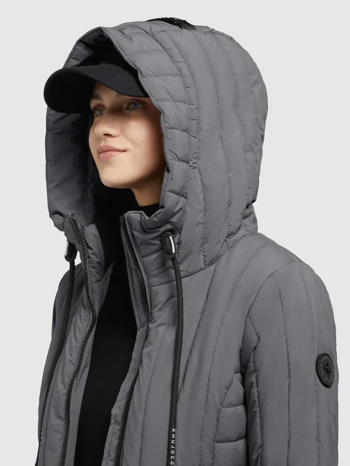 Puffer Jackets Women KHUJO Jacke TWEETY PRIME7 LIGHT Anthrazit Anthrazit