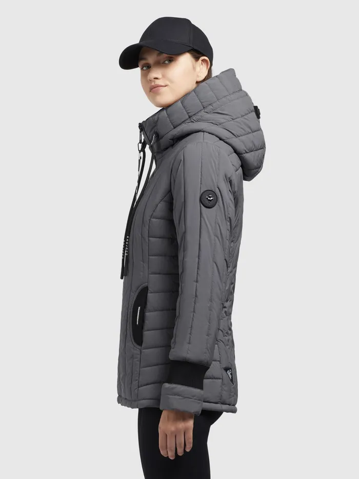 Puffer Jackets Women KHUJO Jacke TWEETY PRIME7 LIGHT Anthrazit Anthrazit
