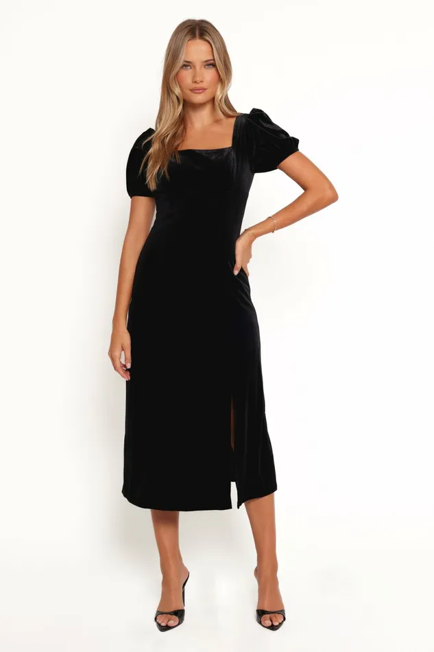 Quinnie Midi Dress Black Dresses Petal and Pup Women