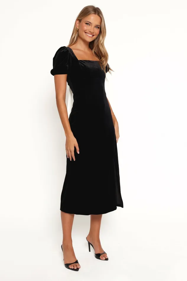 Quinnie Midi Dress Black Dresses Petal and Pup Women