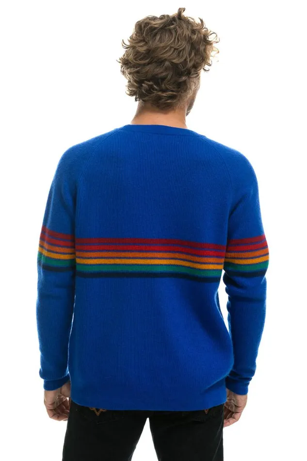 Rainbow Stripe 6 Unisex Cashmere Sweater Lapis Men Aviator Nation Sweatshirts