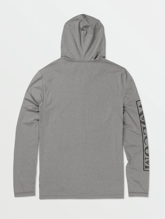 Rally Hooded Long Sleeve Rashguard 8211 Heather Grey Mens Volcom Rashguards