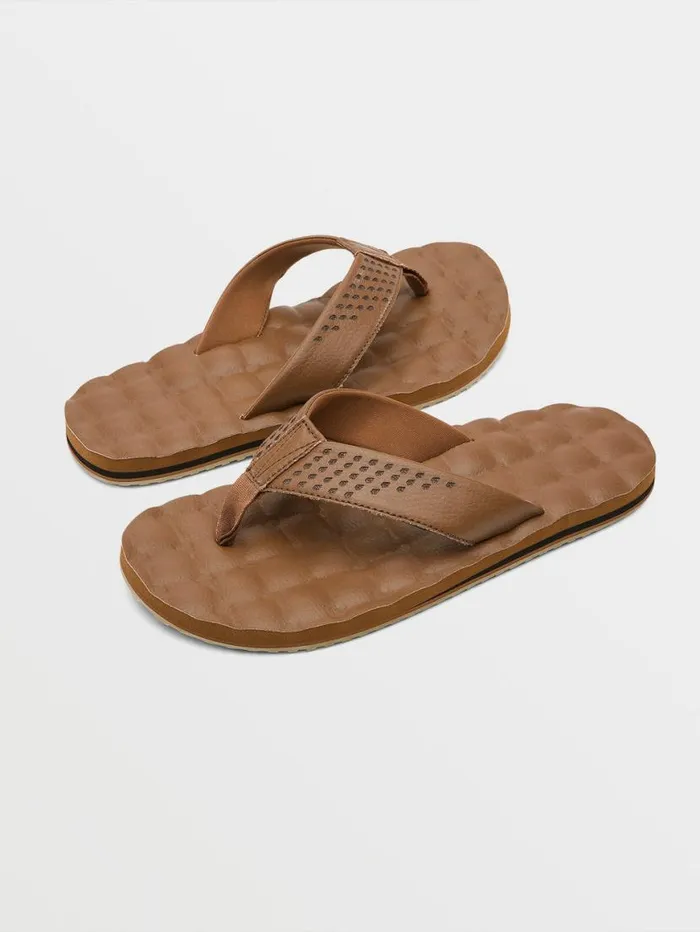 Recliner Leather Sandals 8211 Brown Mens Volcom Sandals