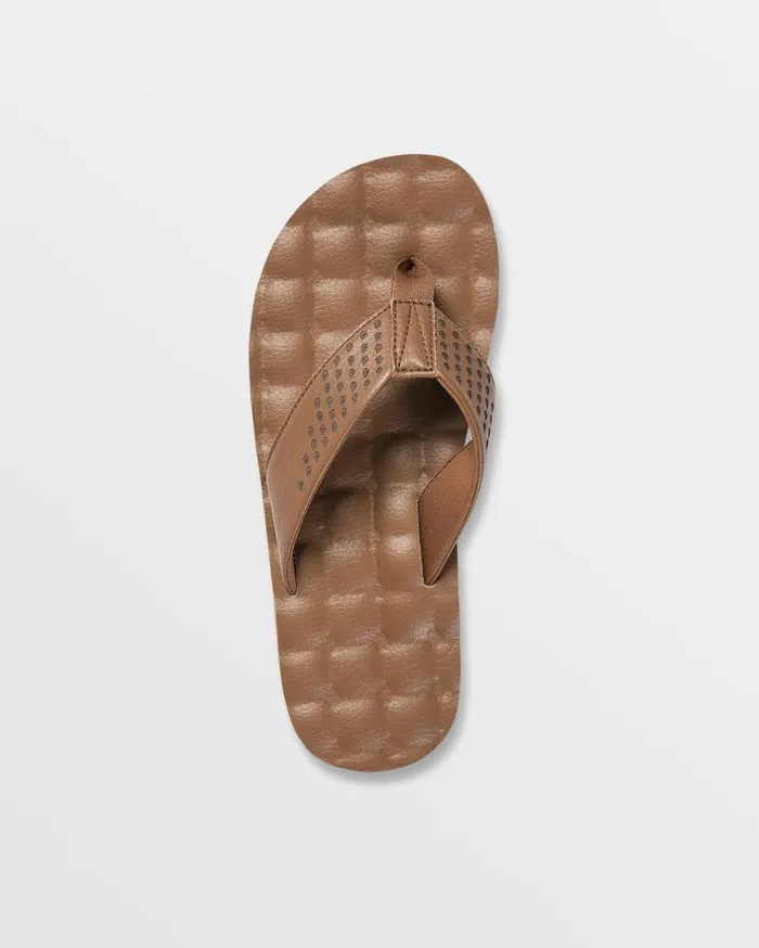 Recliner Leather Sandals 8211 Brown Mens Volcom Sandals