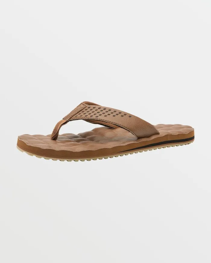 Recliner Leather Sandals 8211 Brown Mens Volcom Sandals