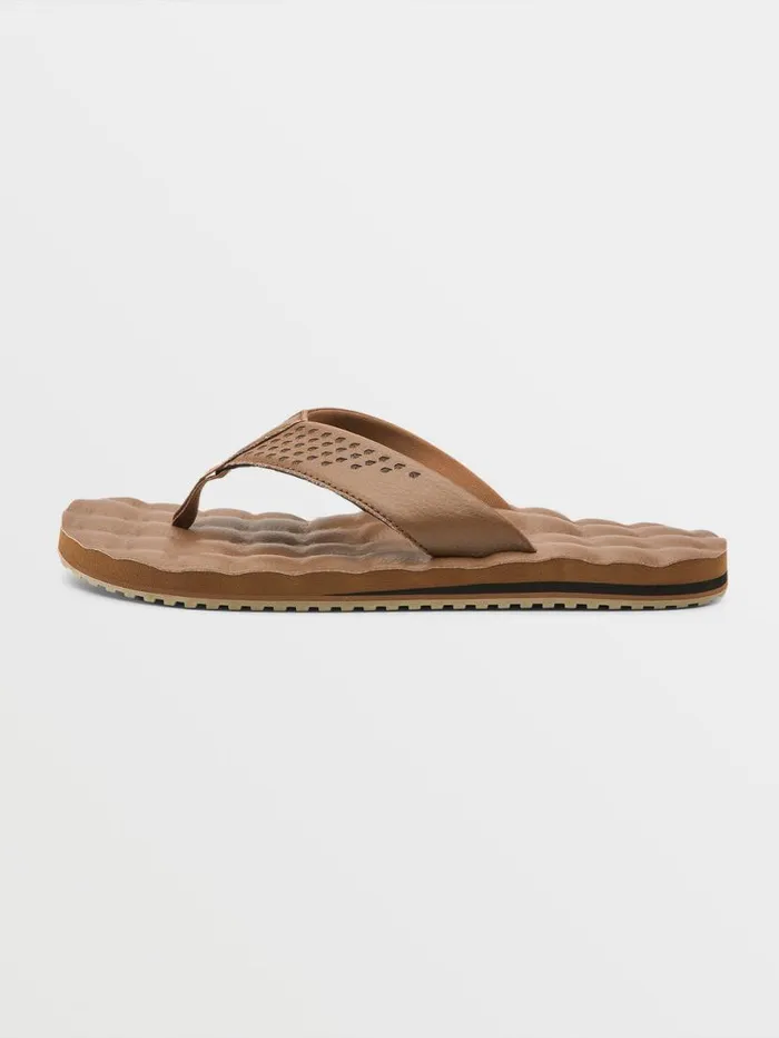 Recliner Leather Sandals 8211 Brown Mens Volcom Sandals