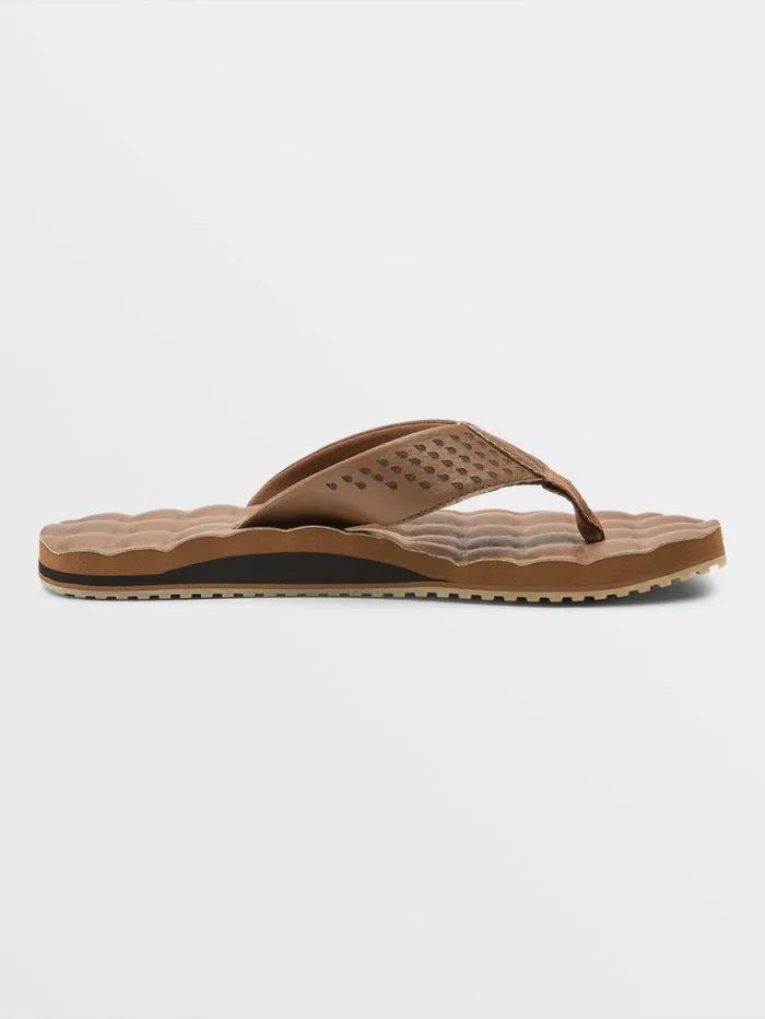 Recliner Leather Sandals 8211 Brown Mens Volcom Sandals