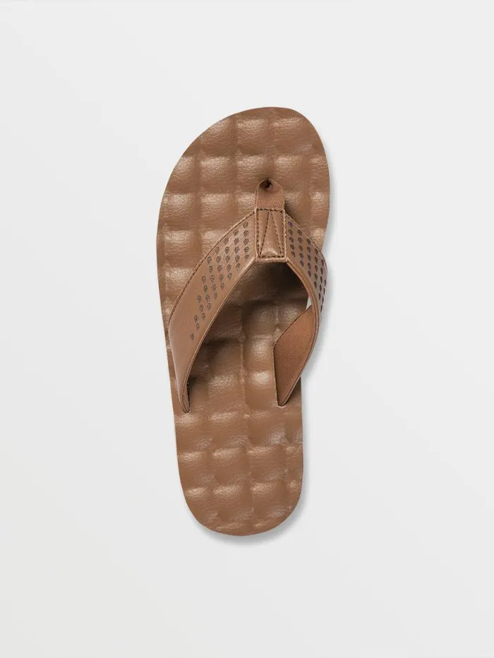 Recliner Leather Sandals 8211 Brown Mens Volcom Sandals