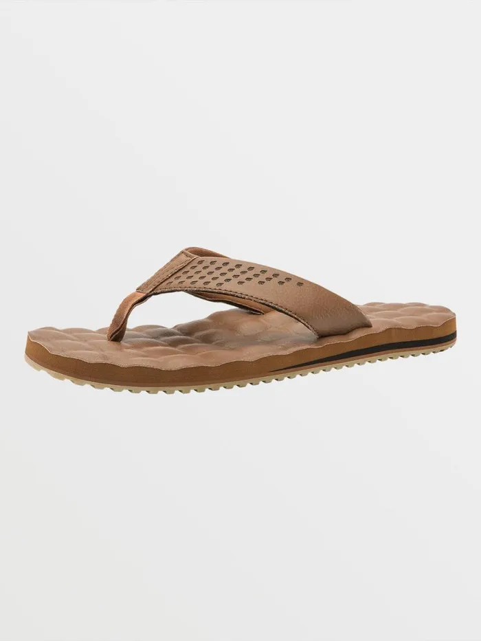 Recliner Leather Sandals 8211 Brown Mens Volcom Sandals