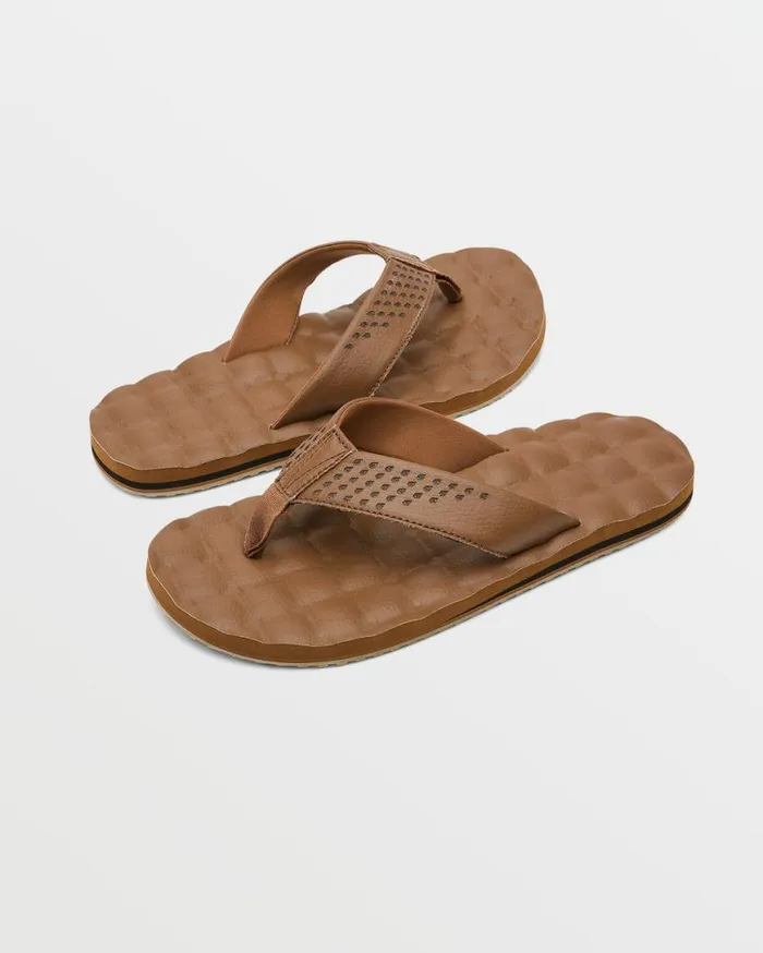 Recliner Leather Sandals 8211 Brown Mens Volcom Sandals