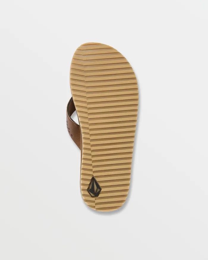 Recliner Leather Sandals 8211 Brown Mens Volcom Sandals