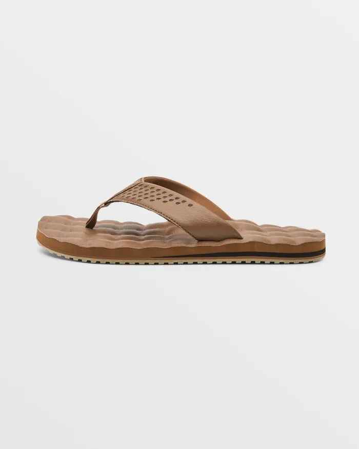 Recliner Leather Sandals 8211 Brown Mens Volcom Sandals