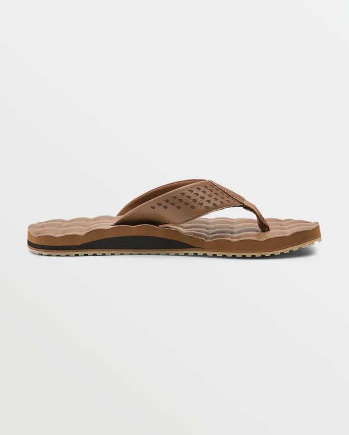Recliner Leather Sandals 8211 Brown Mens Volcom Sandals