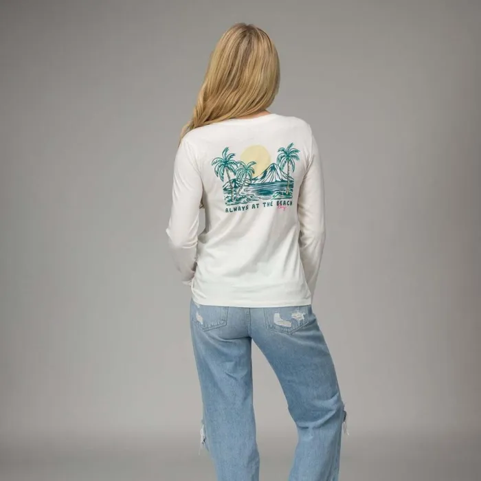 Reef Ines Long Sleeve Tee Marshmallow Women TShirts Tanks and Dresses