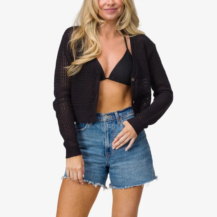 Reef Mika Knit Cardigan Caviar Women Tops Reef Mika Knit Cardigan Caviar Women Tops