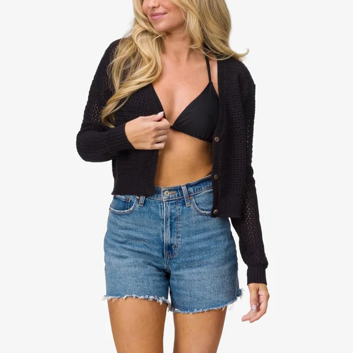 Reef Mika Knit Cardigan Caviar Women Tops Reef Mika Knit Cardigan Caviar Women Tops