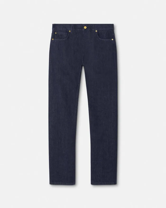 Regular Fit Jeans Blue Men Versace Pants and Shorts