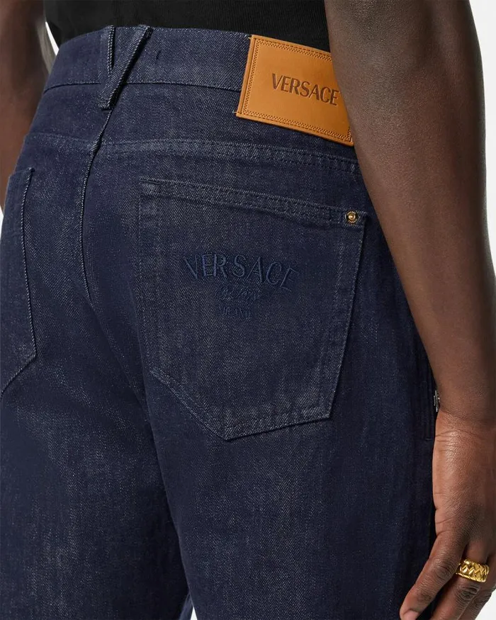 Regular Fit Jeans Blue Men Versace Pants and Shorts
