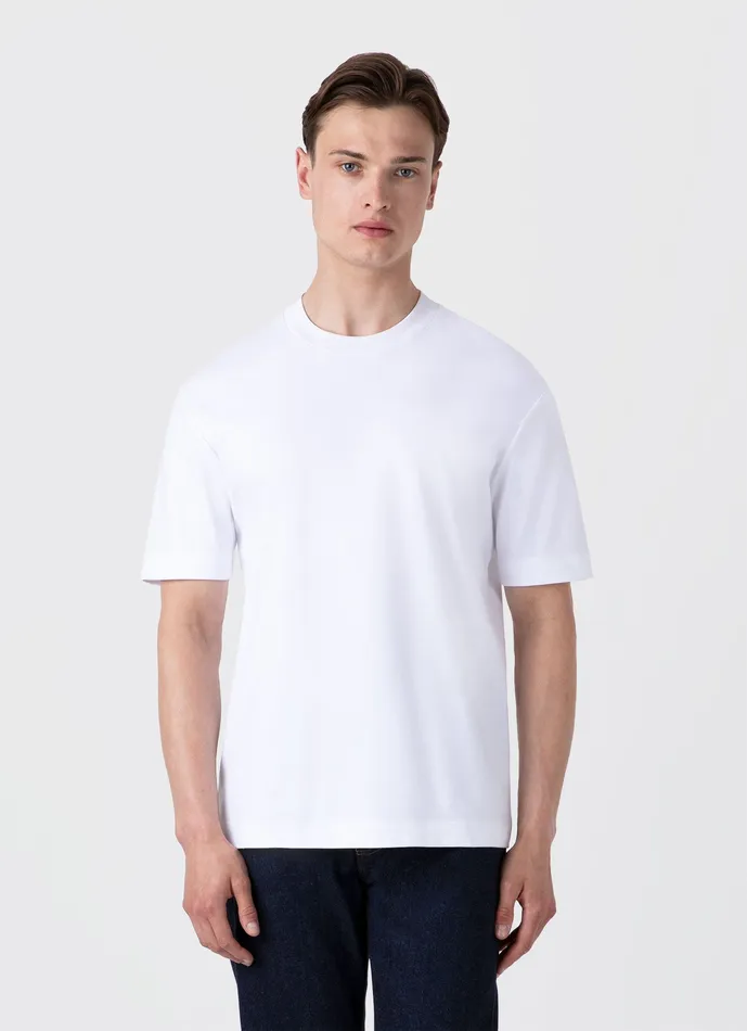 Relaxed Fit Heavyweight Tshirt White Tshirts ussunspel Men Relaxed Fit Heavyweight Tshirt White Tshirts ussunspel Men