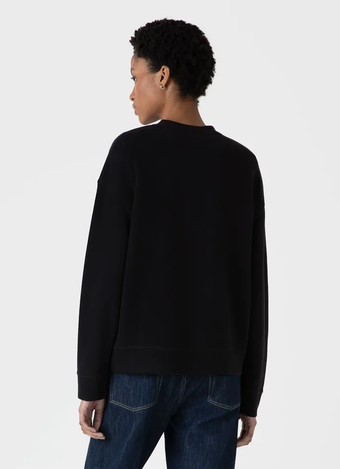 Relaxed Loopback Sweatshirt Black Women Sweatshirts and Sweatpants ussunspel Relaxed Loopback Sweatshirt Black Women Sweatshirts and Sweatpants ussunspel