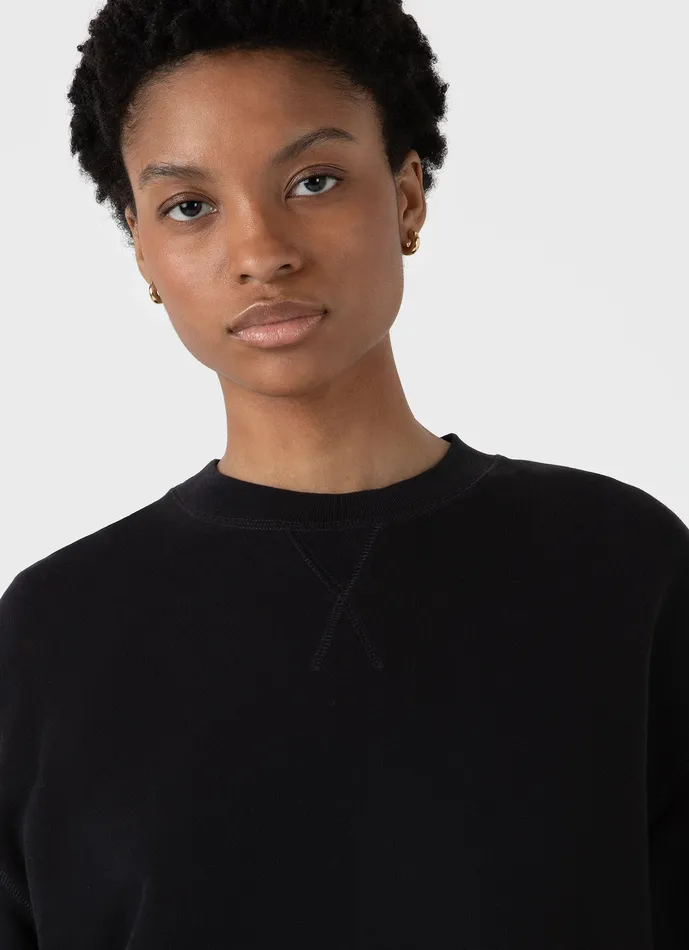 Relaxed Loopback Sweatshirt Black Women Sweatshirts and Sweatpants ussunspel Relaxed Loopback Sweatshirt Black Women Sweatshirts and Sweatpants ussunspel