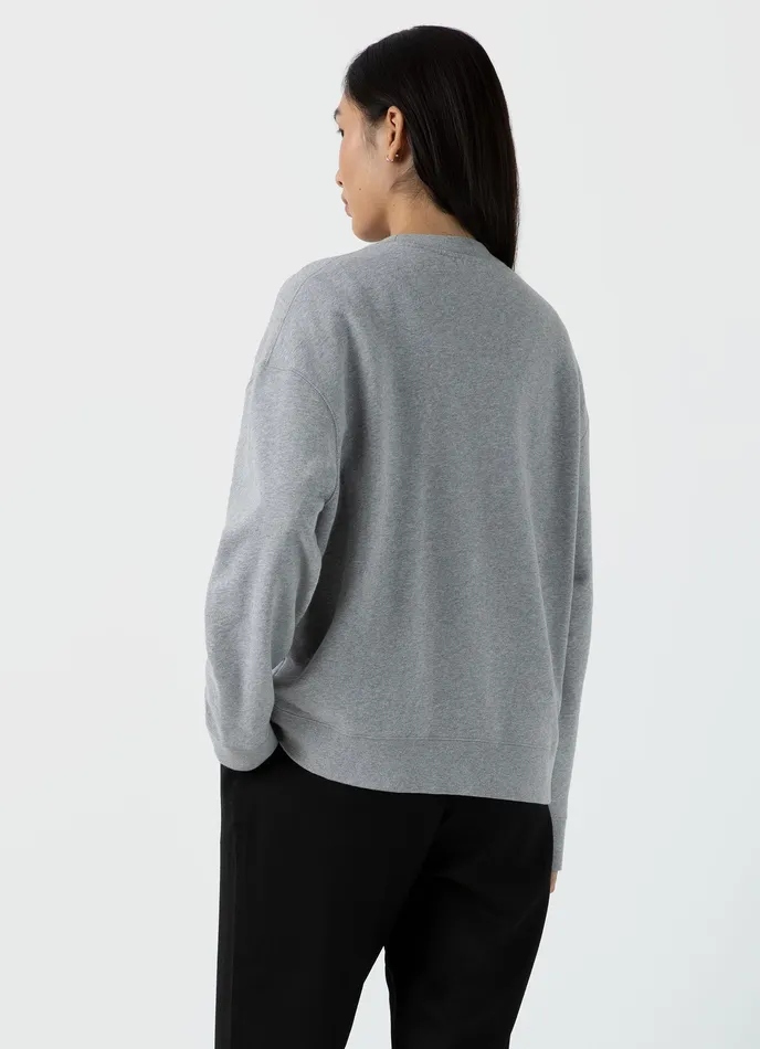 Relaxed Loopback Sweatshirt Grey Melange Women Loungewear and Sleepwear ussunspel Relaxed Loopback Sweatshirt Grey Melange Women Loungewear and Sleepwear ussunspel