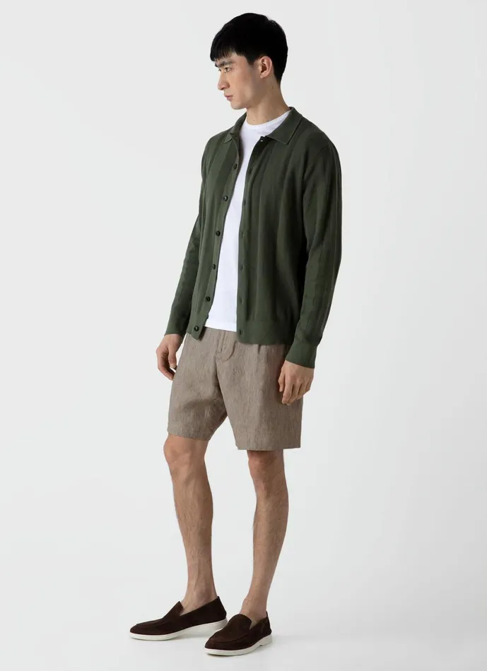 Rib Knit Jacket Hunter Green Men SUNSPEL Knitwear