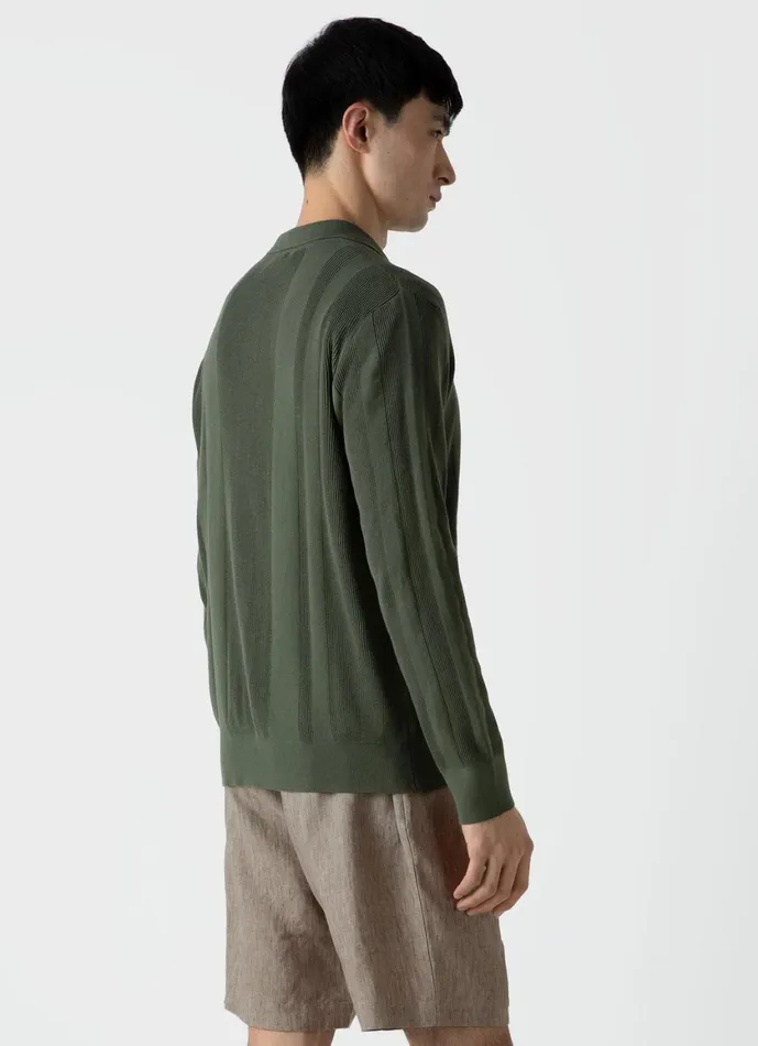 Rib Knit Jacket Hunter Green Men SUNSPEL Knitwear