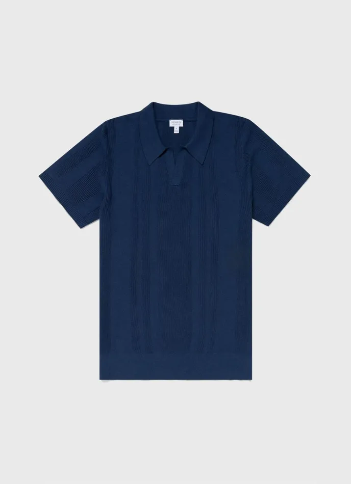 Rib Knit Polo Shirt Coast Men SUNSPEL Polo Shirts
