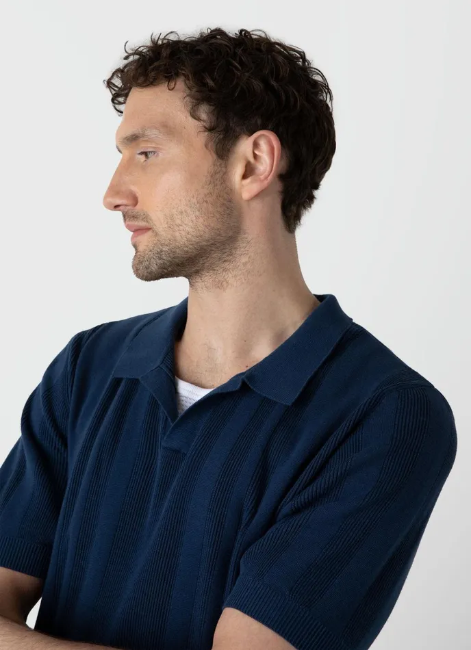 Rib Knit Polo Shirt Coast Men SUNSPEL Polo Shirts
