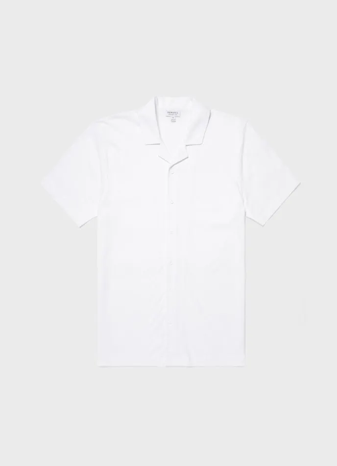 Riviera Camp Collar Shirt White Men SUNSPEL Shirts