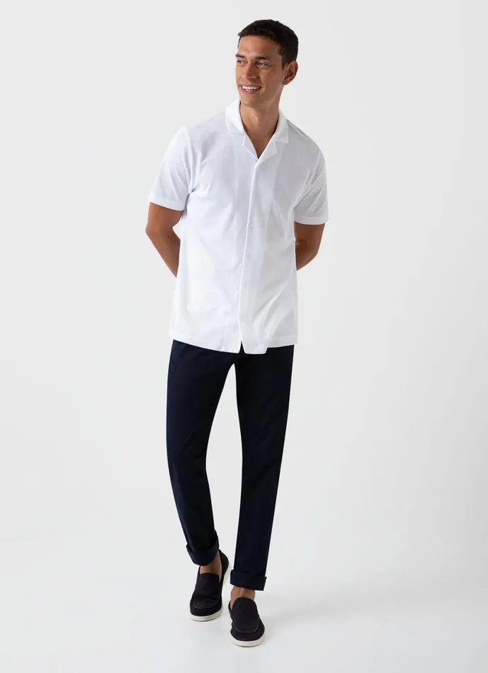 Riviera Camp Collar Shirt White Men SUNSPEL Shirts