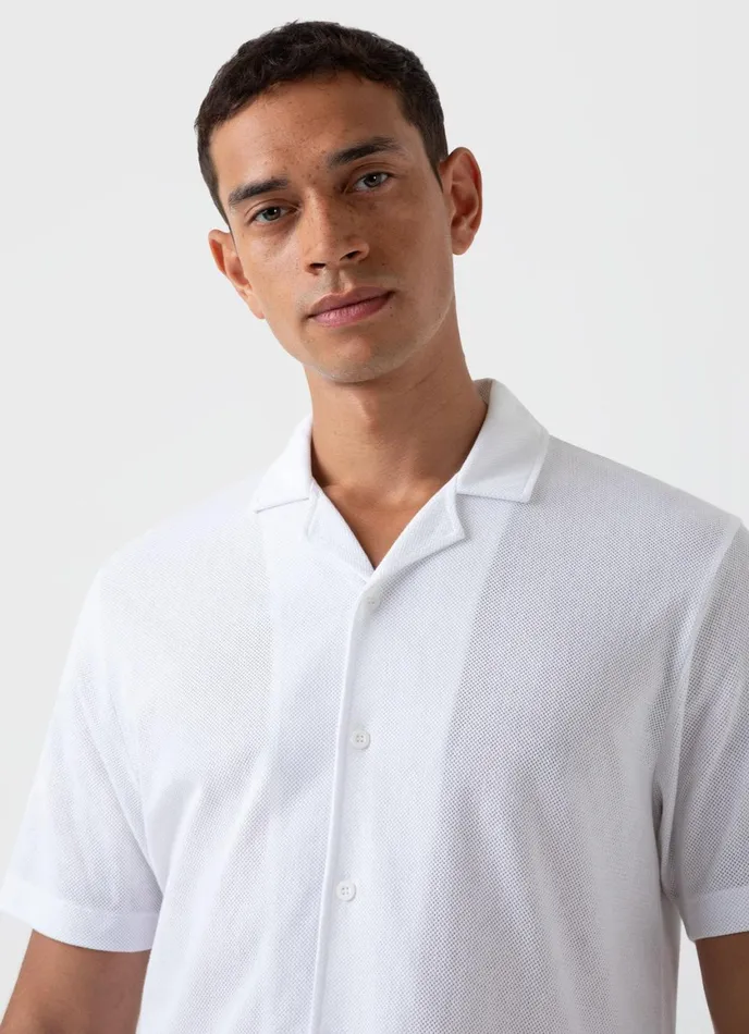 Riviera Camp Collar Shirt White Men SUNSPEL Shirts