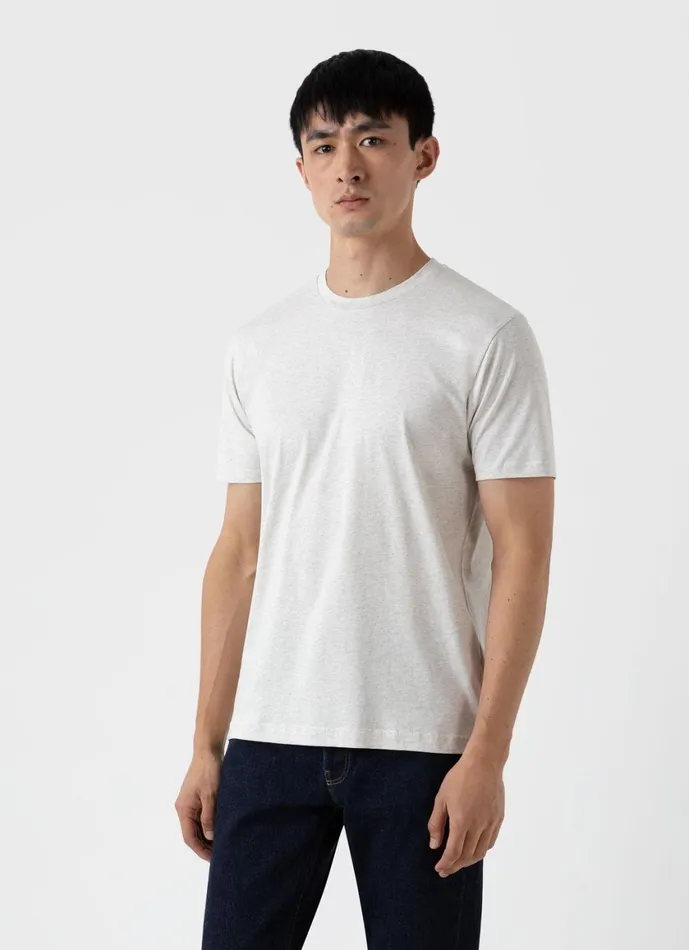 Riviera Midweight Tshirt Archive White Melange Men SUNSPEL Tshirts