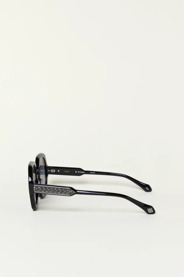 Round Sunglasses Luny Black Women Baandsh Eyewear