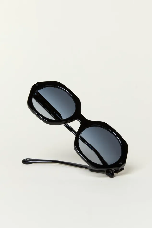 Round Sunglasses Luny Black Women Baandsh Eyewear