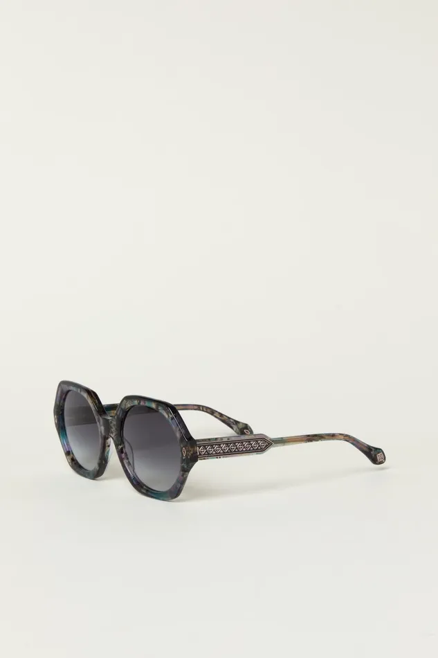 Round Sunglasses Luny Black Women Baandsh Eyewear