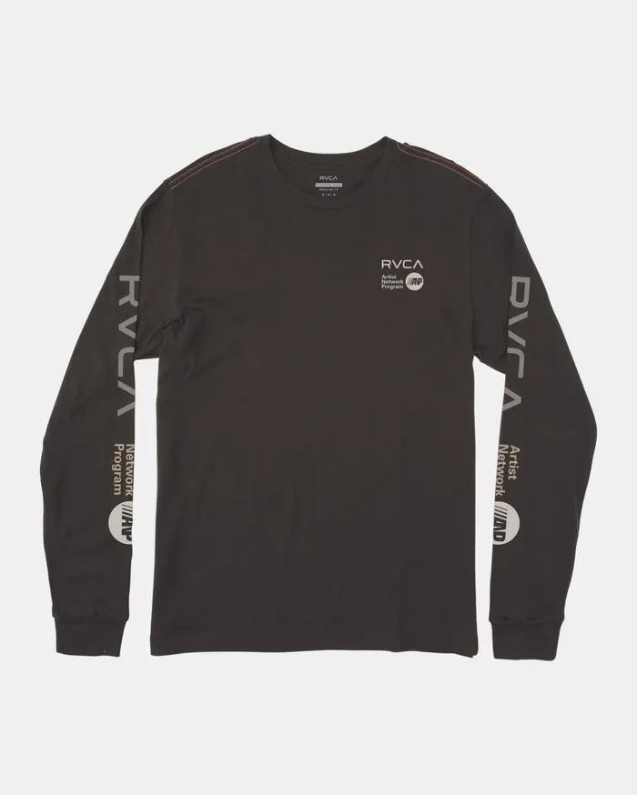 RVCA Artist Tees ANP Long Sleeve TShirt Pirate Black 8211 Men