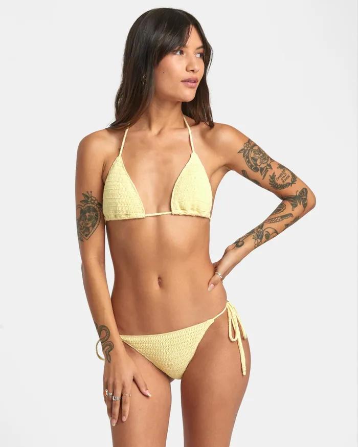 RVCA Bikini Bottoms Glory Tie Side Cheeky Bikini Bottoms Lemon 8211 Women