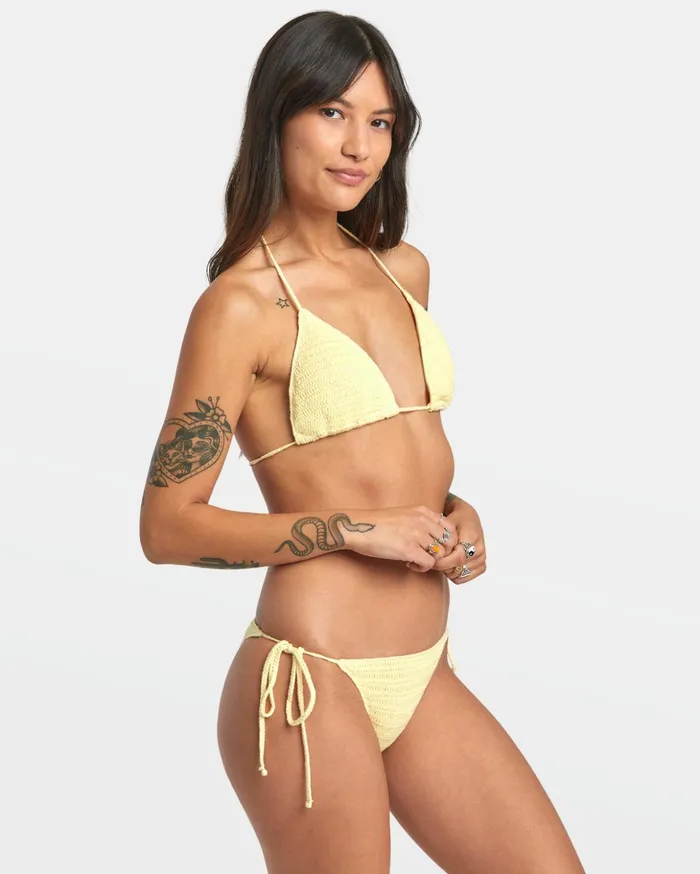 RVCA Bikini Bottoms Glory Tie Side Cheeky Bikini Bottoms Lemon 8211 Women