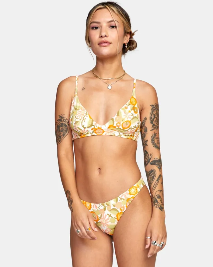 RVCA Bikini Tops Avant Gardner High Triangle Bikini Top White 8211 Women