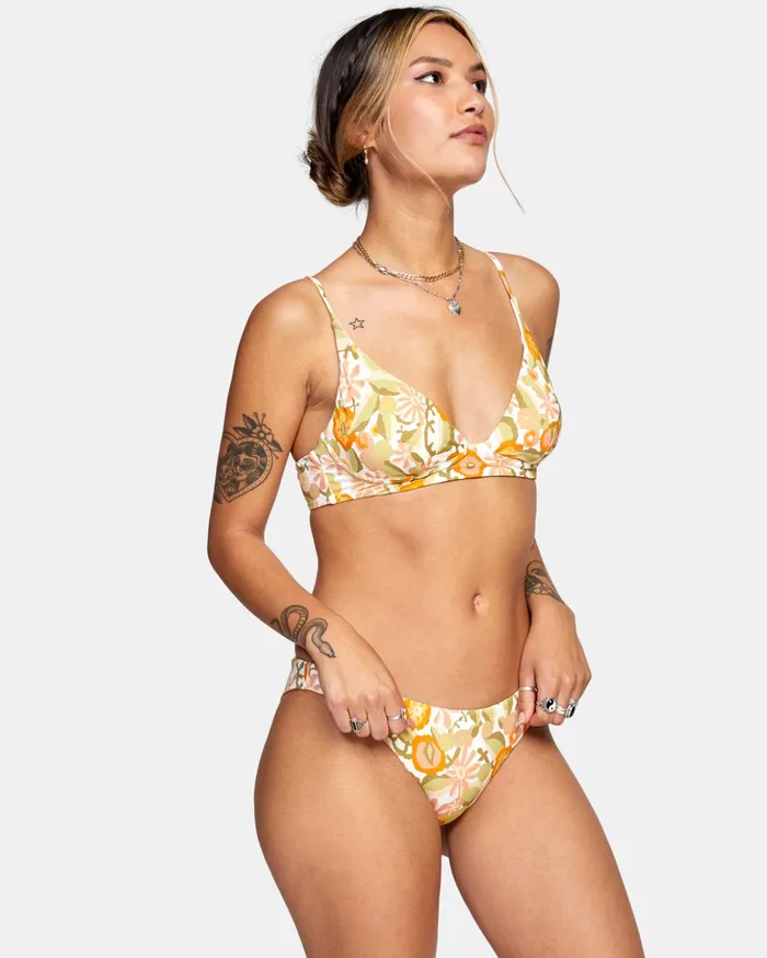 RVCA Bikini Tops Avant Gardner High Triangle Bikini Top White 8211 Women