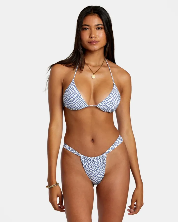 RVCA Bikini Tops Swerve Check Triangle Bikini Top Coast 8211 Women