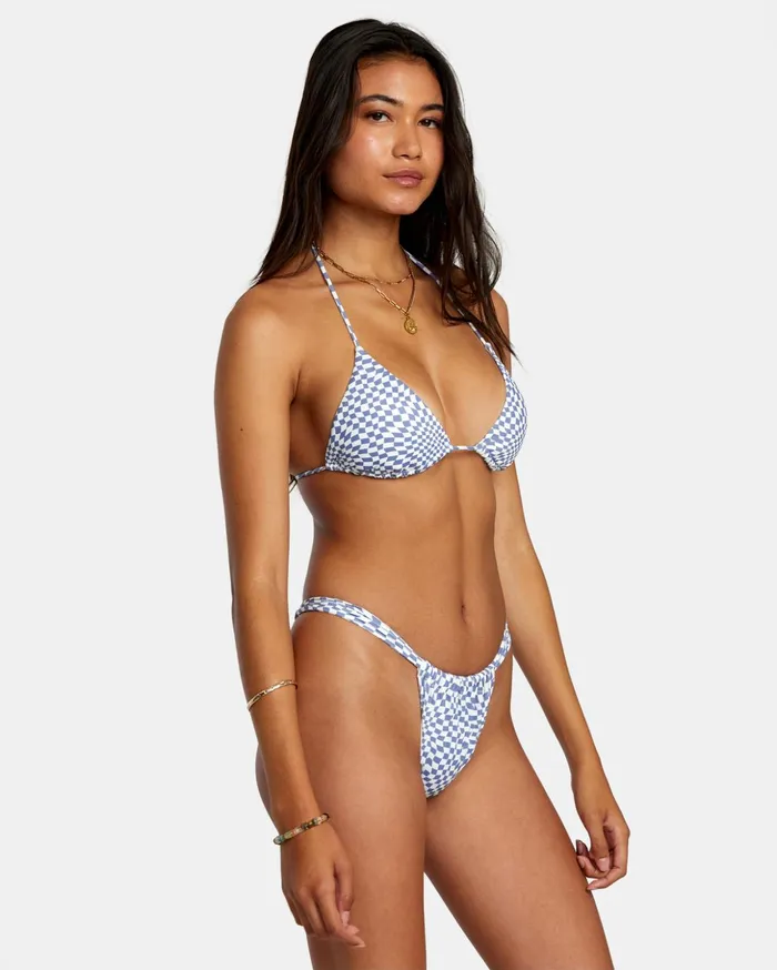 RVCA Bikini Tops Swerve Check Triangle Bikini Top Coast 8211 Women