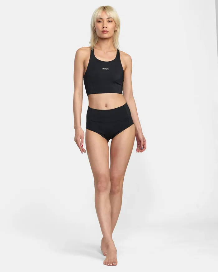 RVCA Bikini Tops VA Essential Solid High Neck Racerback Swim Top Black 8211 Women RVCA Bikini Tops VA Essential Solid High Neck Racerback Swim Top Black 8211 Women
