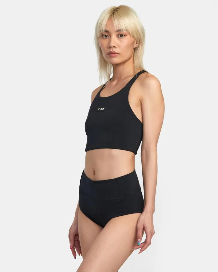 RVCA Bikini Tops VA Essential Solid High Neck Racerback Swim Top Black 8211 Women RVCA Bikini Tops VA Essential Solid High Neck Racerback Swim Top Black 8211 Women