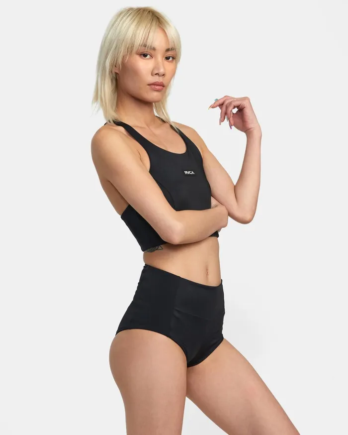 RVCA Bikini Tops VA Essential Solid High Neck Racerback Swim Top Black 8211 Women RVCA Bikini Tops VA Essential Solid High Neck Racerback Swim Top Black 8211 Women