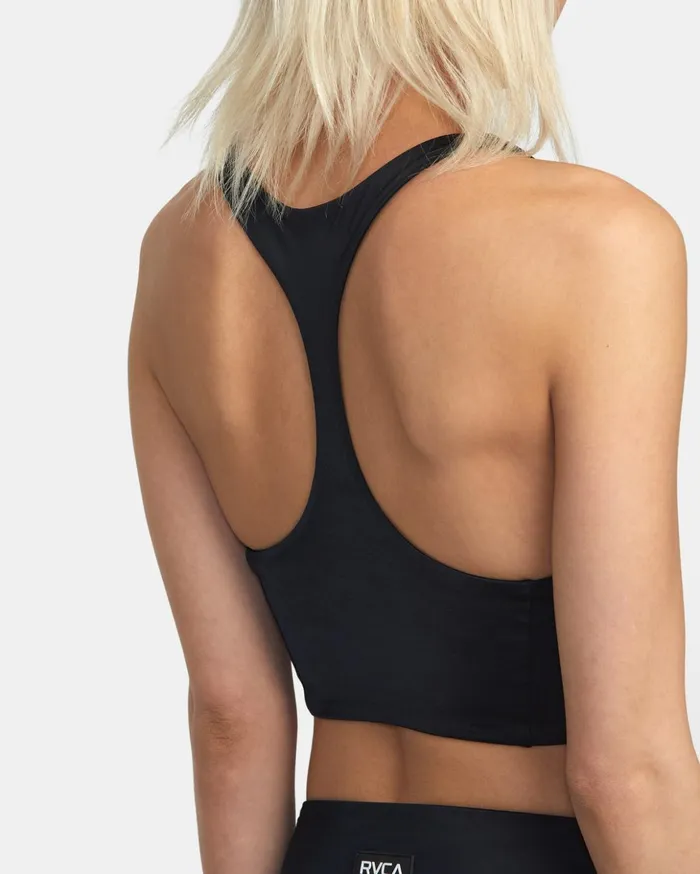 RVCA Bikini Tops VA Essential Solid High Neck Racerback Swim Top Black 8211 Women RVCA Bikini Tops VA Essential Solid High Neck Racerback Swim Top Black 8211 Women