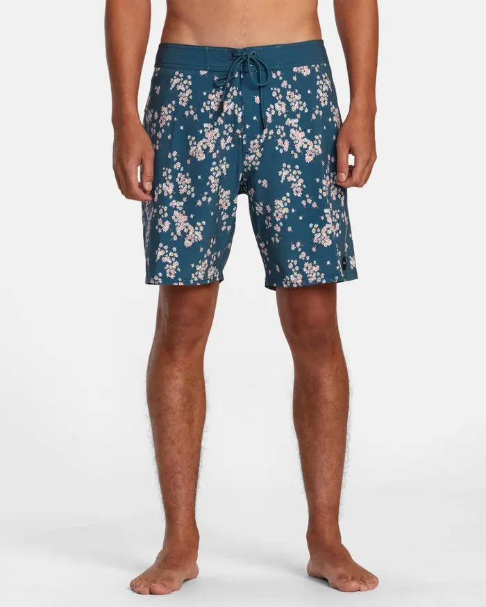 RVCA Boardshorts VA Pigment Print Elastic Waist Duck Blue 8211 Men
