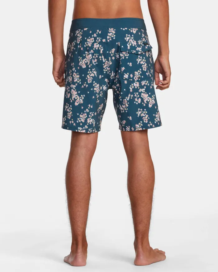 RVCA Boardshorts VA Pigment Print Elastic Waist Duck Blue 8211 Men